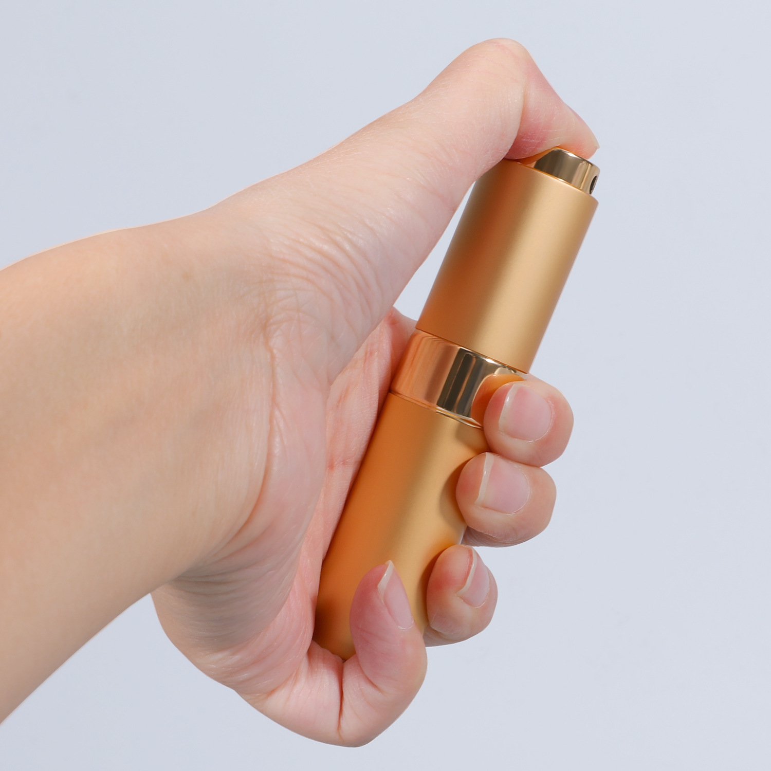 Aluminum Collar 5ml 8ml 10ml Mini Empty Sample Vials Glass Spray Perfume Bottle with Glass Laser Engraved Surface and Box