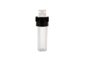 China 10'' plastic clear water filter housings with 3/4'' inlet/outlet port factory
