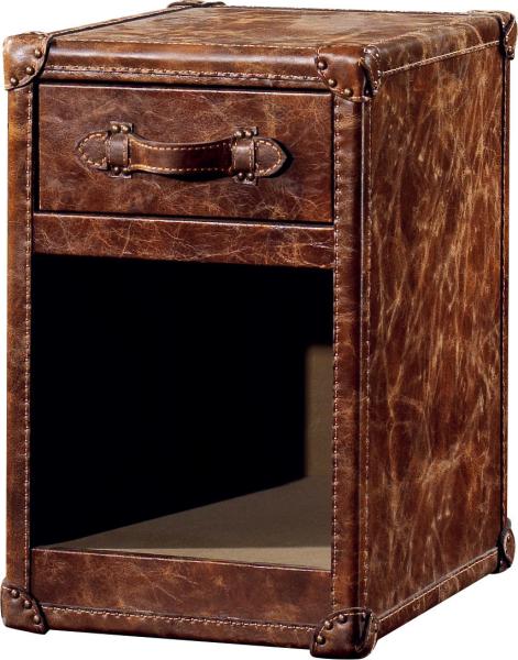 Vintage Full Brown Leather Storage Trunk Strong Canvas 0.12CBM Volume Without