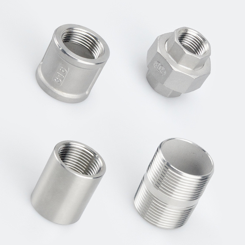 Customized Threaded Pipe Union 304 Stainless Steel Water Pipe Joint Inner And Outer