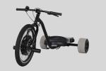 500W Kart Shape Drift Electric Tricycles / Black Motorized Tricycles For Adults