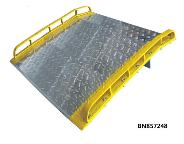 Extra 72 Inch Wide Aluminum Dock Plate With Full Length Orange Painted Steel