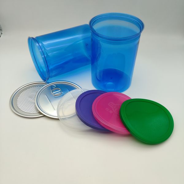 Big Container Blue Color PET Easy Open Jar Food Cans Storage Candy