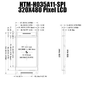 3.5" TFT LCD Module 320x480 pixels SPI Arduino display
