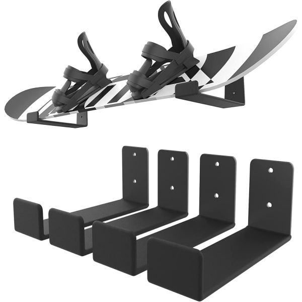 Universal Snowboard and Skateboard Wall Mount Display Racks with Vertical Type Design