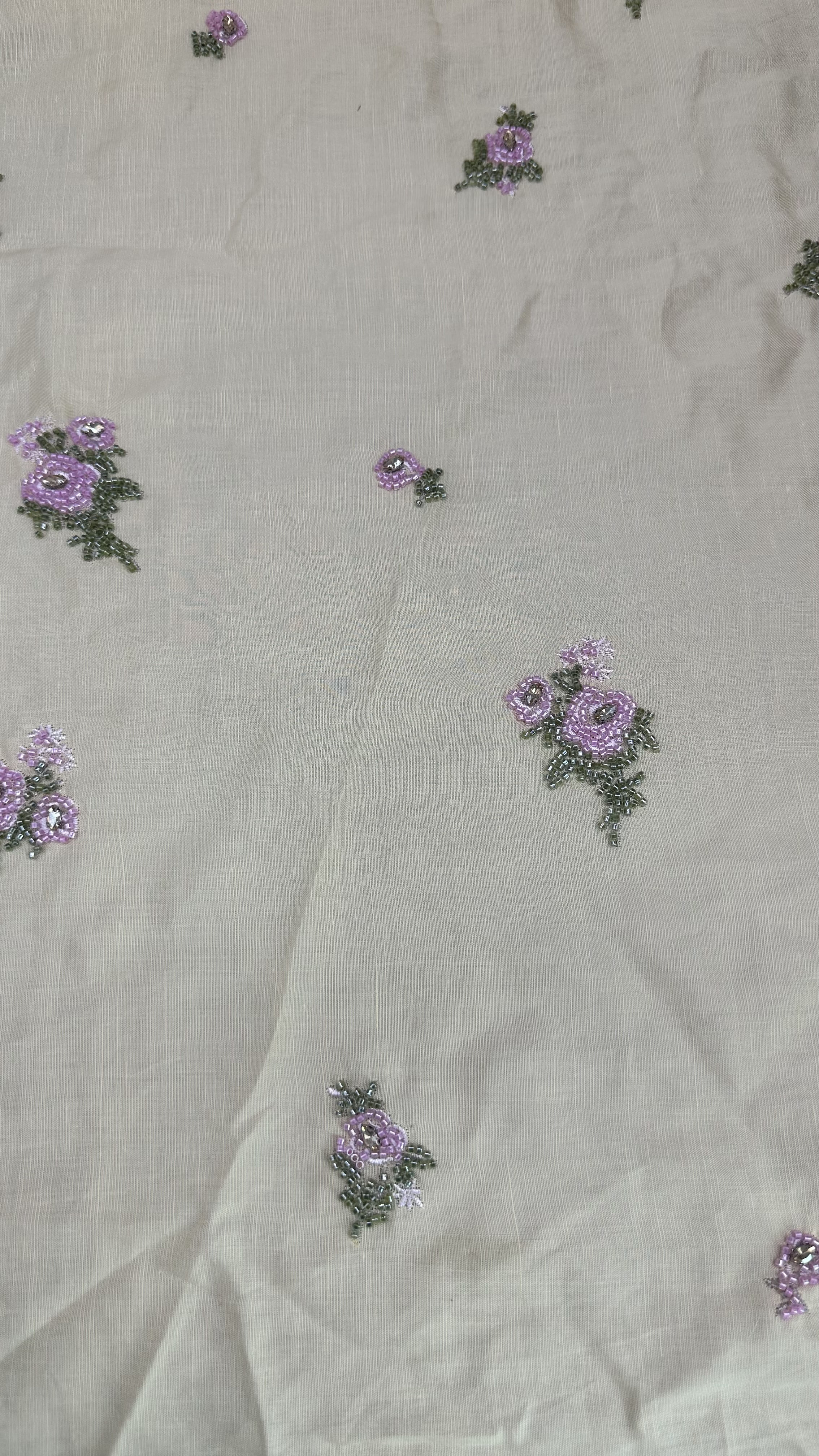 Beaded Floral Lace Fabric Embroidered Lace Mesh Breathe Fabric Occasion Dressing Birthday Fabric