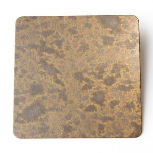 China High-End Customization 304 Antique Brass Spotted Stainless Steel Sheet for Artistic Architectural Wall Decor factory