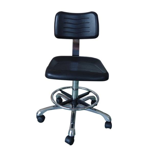 Black ESD Lab Chairs Polyurethane Material w/Footring Five Star Polished