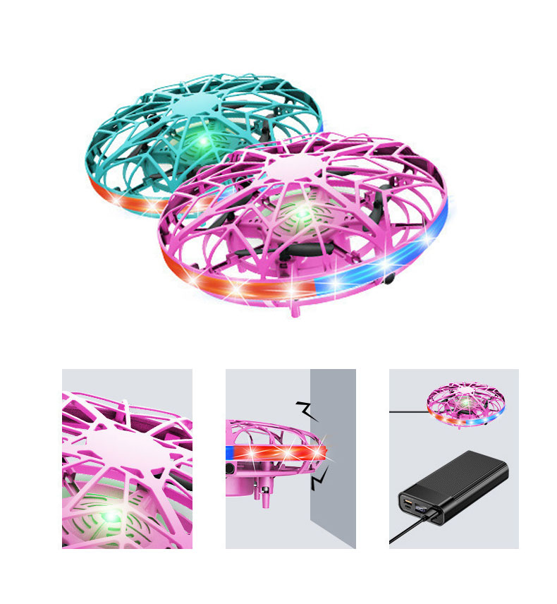 PVC Colorful UFO Gesture Intelligent Sensing Aircraft Spinning Gyroscope Children's Magical Flying Ball