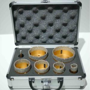 China Color Painting 7PC Vacuum Brazing Diamond Hole Saw Kit 1/4&quot; 25/32&quot; 1-3/8&quot; factory