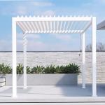 Smart Outdoor Lounge Pavilion with Aluminium Alloy Electric Louver Turning