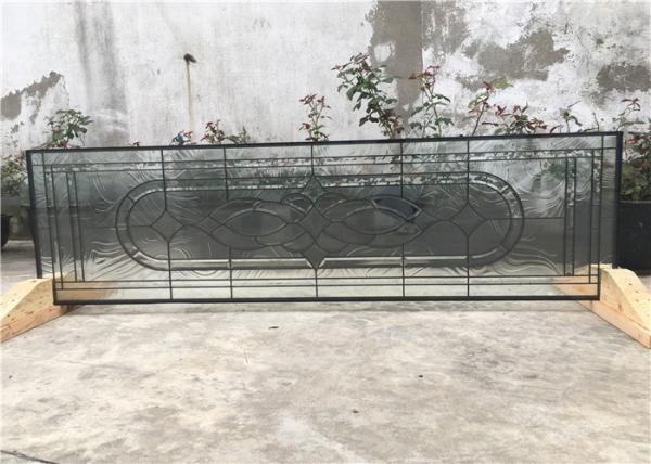 22" * 48" Black Patina Patterned Glass Panels , 19 - 30 Mm Decorative Glass