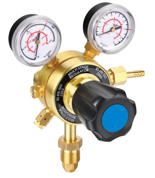 High Flow Stability Compressed Gas Pressure Regulator , Dual Stage Gas Pressure