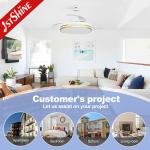 42 Inch Smart Small Retractable LED Light Ceiling Fan Wifi Control For Bedroom