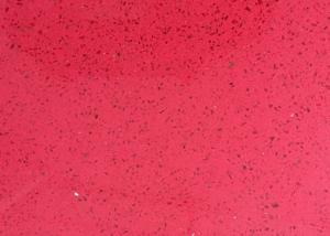 China Rose Red Recycled Glass Quartz Countertops Scratch Resistance 3000mm X 1400mm factory