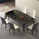 Modern Living Room Furniture Stainless Steel Dinette Set Marble Top Customizable