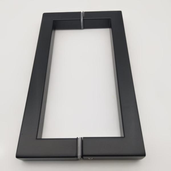 Hotel 8 inch Black Matte D type Stainless Steel 304 Glass Door Handle for Shower