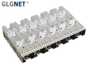 China Press Fit SFP Cage Socket 1x6 Multiple Port SFP+ Cage Assembly with Light Pipe factory