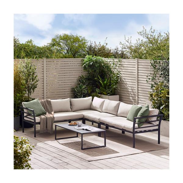 Minimalist Modern Style Outdoor Furniture Set Aluminum Frame Coffee Table