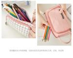 Washable Large Capacity Canvas Pen Bag Embroidery Printing 21 * 7 . 5 * 5CM