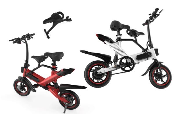 Family Folding Electric Assist Bicycle , Long Range Electric Bike Aluminum Alloy