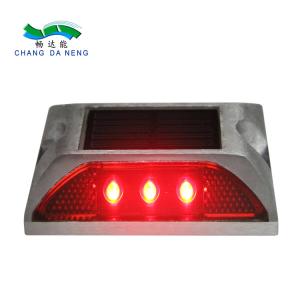 China Yellow red led solar road studs Highway retro-reflective aluminum 3pcs LED/side factory