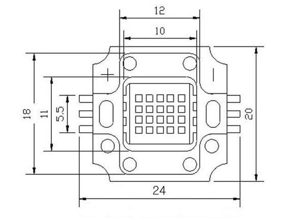 China Factory High Power LED Diode 10w Green 510nm 515nm 520nm 525nm