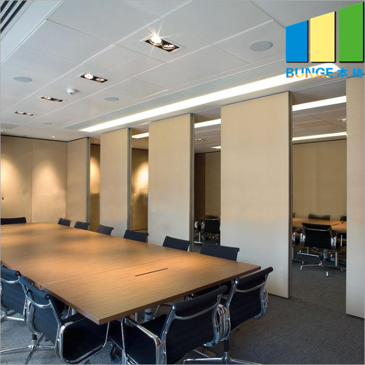 EBUNGE Sliding Folding Partitions Movable Walls Space Divider MDF Finish For Office Meeting Room
