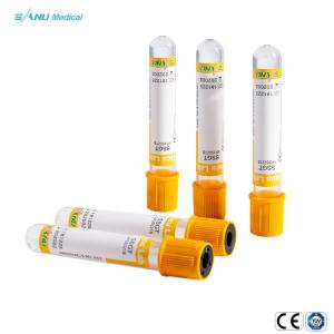 China 4ml Plastic Blood Collection Tubes Yellow Top SST Tube for serum determinations factory