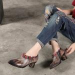 S171 Factory genuine leather handmade original pointed high heel women's shoes
