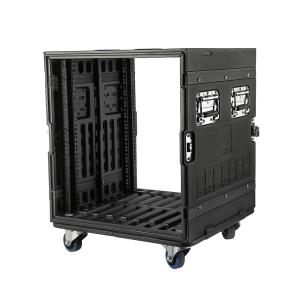 China PE 20&quot; Depth 14U Flight Rack Case With Wheels Two Covers factory