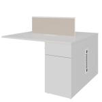Modern Four-Person Office Desk With Locked File Cabinet