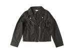 Metal Zipper 100% Polyurethane PU Biker Jacket Womens Two Pockets