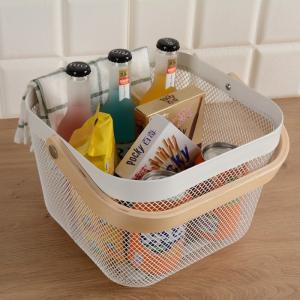 China 25cm Width Metal Wire Basket , Rustproof Wire Mesh Basket factory