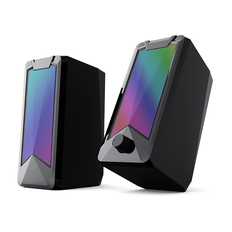 2.0 RGB PC Gaming Ser USB Powered Wired With LED Light Portable Player Plastic Cabinet