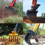 Heavy Duty Excavator Riddle Rake Bucket , Lawn Stone Rake For Komatsu Pc200