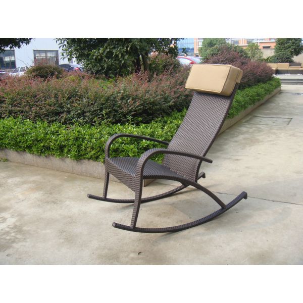 China Hand-Woven Resin Wicker Rocking Chair factory
