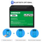 Visench 12V 35Ah Deep Cycle Digital Rechargeable Lithium Iron Phosphate Battery