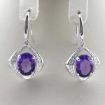 Sterling Silver Blue Topaz Cubic Zircon Dangle Earrings(PSJ06215)