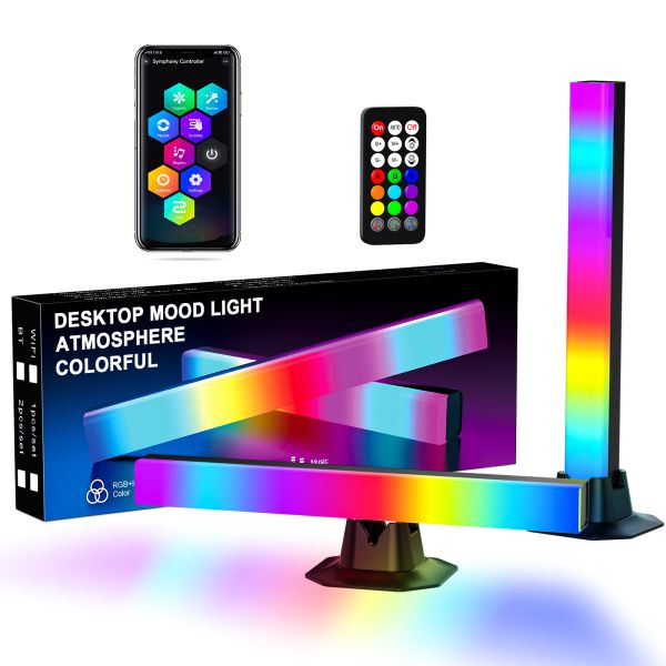 China LED Pickup Light RGB Sound Control Symphony Lamp Music Rhythm Lights TV computer Desktop Light With Remote Control factory