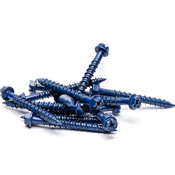 China Flat Head Self Tapping Concrete Screws Blue Coating Phillips Self Drilling Screws factory