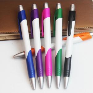 China silk screen logo plastic promotional pen with click factory