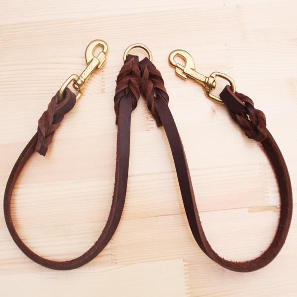 Pet Cow Leather Collar Leash Harness Set Traction Rope Double Ended Dog Lead