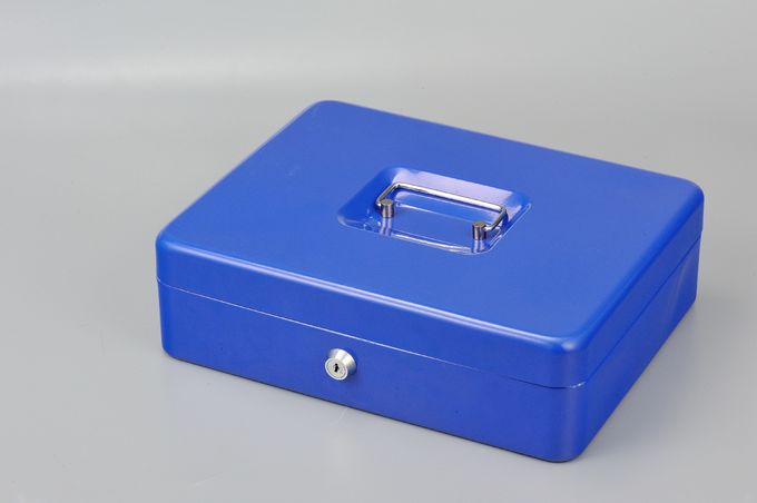Home Powder Metal Cash BoxOffice Security With Removable Euro Coin Tray