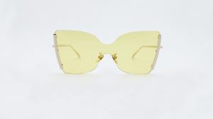 China Fashion show Sunglasses One Piece Mirror Reflective Eyeglasses for Women Rimless frameUV 400 protection factory