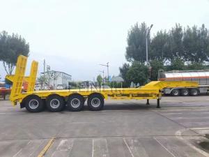 China 4 Axles 90 Tons Low Bed Semi Trailer For Heavy Machinery factory