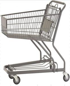 China 70L Custom Shopping Basket Trolley Powder Coating Wire Basket Cart factory