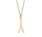 Eiffel Tower Pendant Stainless Steel Necklace 18K Gold Plating Fashion Jewelry