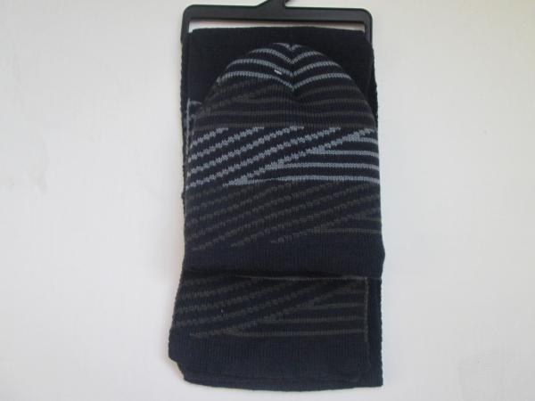 MENS acrylic hat&scarf--Jacquard winter set--soft plush lining--Winter or