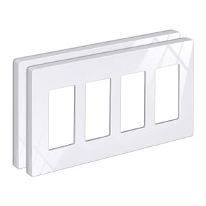 Rectangular 4 Gang Screwless Wall Plate For Socket Switch Cover